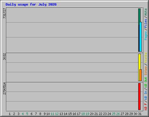 Daily usage for July 2026