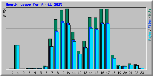 Hourly usage for April 2025