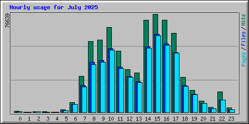 Hourly usage for July 2025