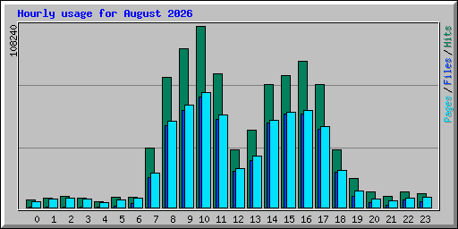 Hourly usage for August 2026